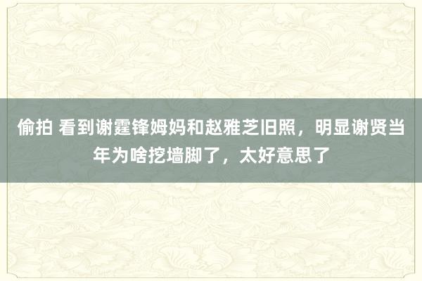 偷拍 看到谢霆锋姆妈和赵雅芝旧照，明显谢贤当年为啥挖墙脚了，太好意思了