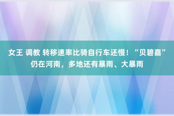 女王 调教 转移速率比骑自行车还慢！“贝碧嘉”仍在河南，多地还有暴雨、大暴雨