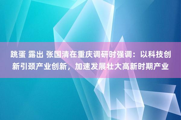 跳蛋 露出 张国清在重庆调研时强调：以科技创新引颈产业创新，加速发展壮大高新时期产业