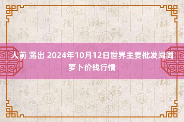 人前 露出 2024年10月12日世界主要批发阛阓萝卜价钱行情