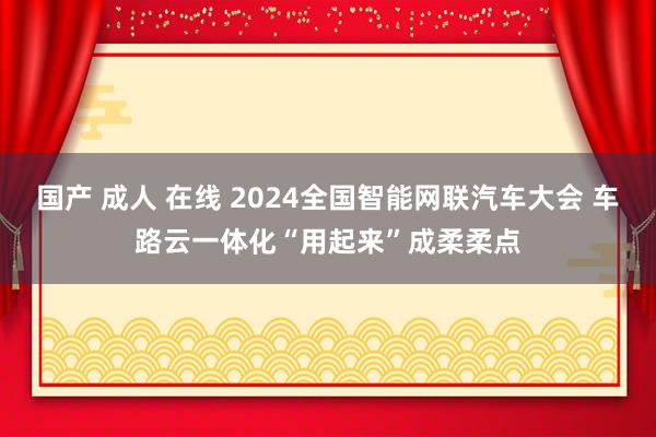 国产 成人 在线 2024全国智能网联汽车大会 车路云一体化“用起来”成柔柔点