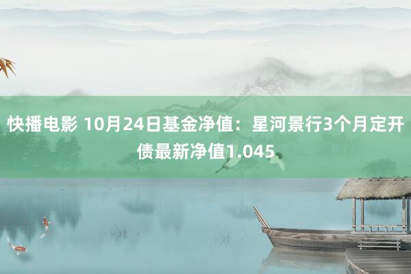 快播电影 10月24日基金净值：星河景行3个月定开债最新净值1.045