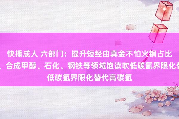 快播成人 六部门：提升短经由真金不怕火钢占比 在合成氨、合成甲醇、石化、钢铁等领域饱读吹低碳氢界限化替代高碳氢