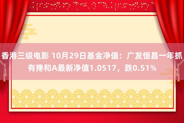 香港三级电影 10月29日基金净值：广发恒昌一年抓有搀和A最新净值1.0517，跌0.51%