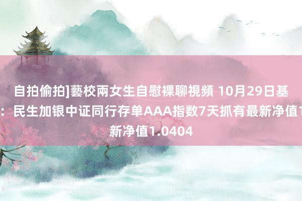 自拍偷拍]藝校兩女生自慰裸聊視頻 10月29日基金净值：民生加银中证同行存单AAA指数7天抓有最新净值1.0404