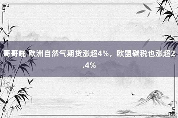 哥哥啪 欧洲自然气期货涨超4%，欧盟碳税也涨超2.4%