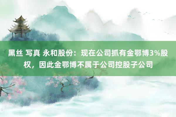 黑丝 写真 永和股份：现在公司抓有金鄂博3%股权，因此金鄂博不属于公司控股子公司