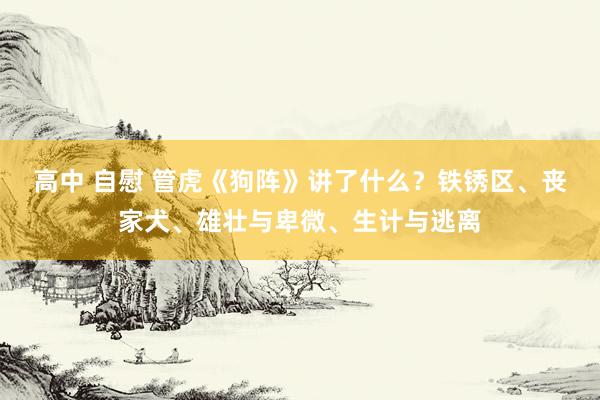 高中 自慰 管虎《狗阵》讲了什么？铁锈区、丧家犬、雄壮与卑微、生计与逃离