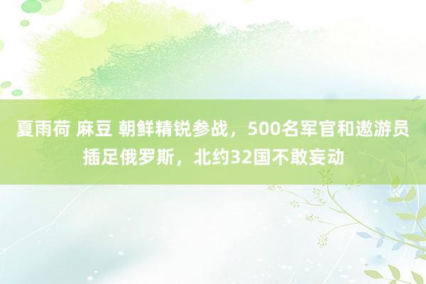 夏雨荷 麻豆 朝鲜精锐参战，500名军官和遨游员插足俄罗斯，北约32国不敢妄动