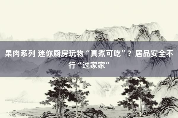 果肉系列 迷你厨房玩物“真煮可吃”？居品安全不行“过家家”