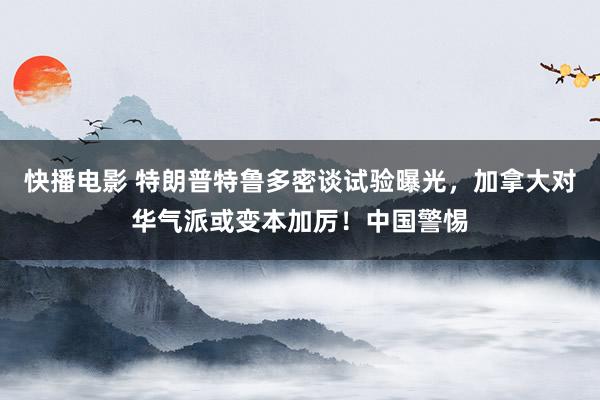 快播电影 特朗普特鲁多密谈试验曝光，加拿大对华气派或变本加厉！中国警惕