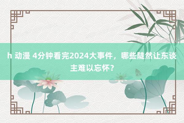 h 动漫 4分钟看完2024大事件，哪些陡然让东谈主难以忘怀？