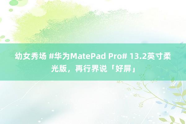 幼女秀场 #华为MatePad Pro# 13.2英寸柔光版，再行界说「好屏」