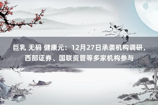 巨乳 无码 健康元：12月27日承袭机构调研，西部证券、国联资管等多家机构参与