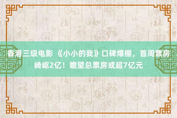 香港三级电影 《小小的我》口碑爆棚，首周票房崎岖2亿！瞻望总票房或超7亿元