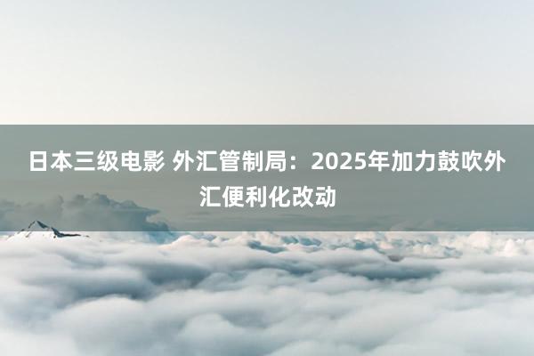 日本三级电影 外汇管制局：2025年加力鼓吹外汇便利化改动