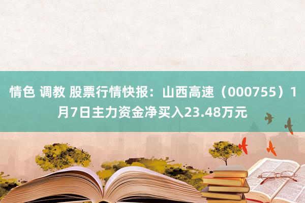 情色 调教 股票行情快报：山西高速（000755）1月7日主力资金净买入23.48万元