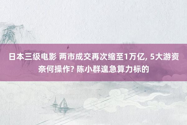 日本三级电影 两市成交再次缩至1万亿， 5大游资奈何操作? 陈小群遑急算力标的