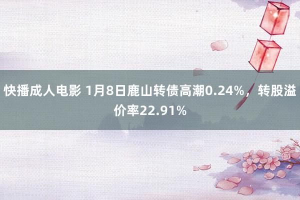 快播成人电影 1月8日鹿山转债高潮0.24%，转股溢价率22.91%